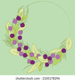 Wreath woven from branches  berries