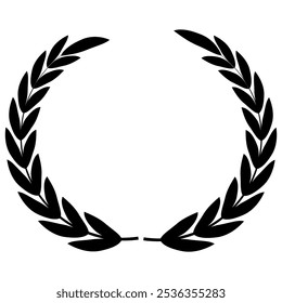 Wreaths and branches with leaves. Hand drawing laurel wreaths and branches collection. Laurels wreaths, swirls, twigs and flower ornaments. Herbs, flowers and plants elements. Design elements.