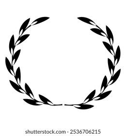 Wreaths and branches with leaves. Hand drawing laurel wreaths and branches collection. Laurels wreaths, swirls, twigs and flower ornaments. Herbs, flowers and plants elements. Design elements.