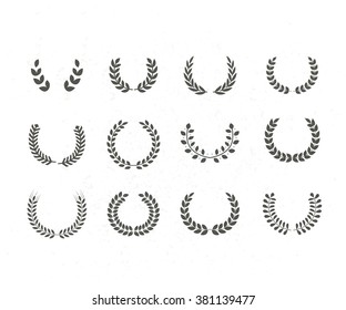 Wreaths and branches. Vector illustration. Wreath collection