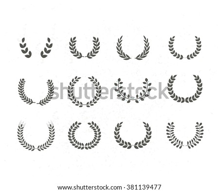Wreaths and branches. Vector illustration. Wreath collection