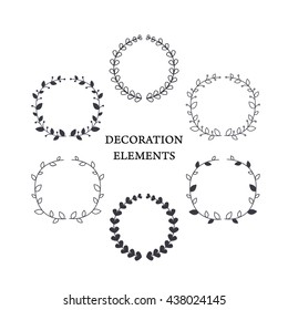 wreaths. decoration element. vector illustration