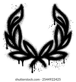 Wreaths graffiti with black spray paint. vector illustration.