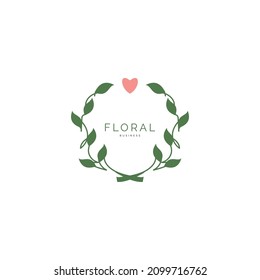 Wreaths leaf ornament icon logo design inspiration
