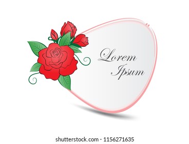 wreaths red rose vector, Vector round frame , floral branch can be used valentines day card, fabric, wedding card, printing, banner, greeting card, website.
