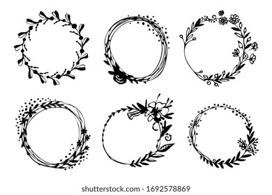 Flores de ramas y flores.Conjunto de vectores.