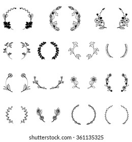 Wreaths vector set,free hand drawing wreaths