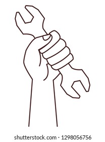 wrech tool hand holding