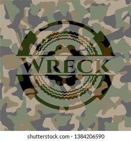 Wreck camouflaged emblem. Vector Illustration. Detailed.
