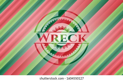 Wreck christmas style badge. Vector Illustration. Detailed.