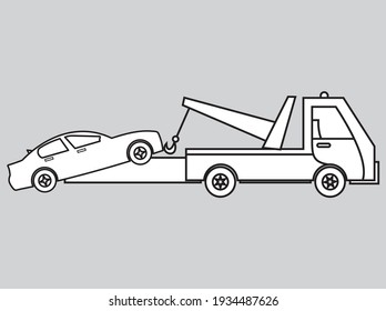wrecker with a car icon. vector illustration eps 10