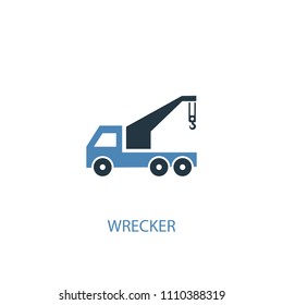 Wrecker concept 2 colored icon. Simple blue element illustration. Wrecker concept symbol design from Car service set. Can be used for web and mobile UI/UX