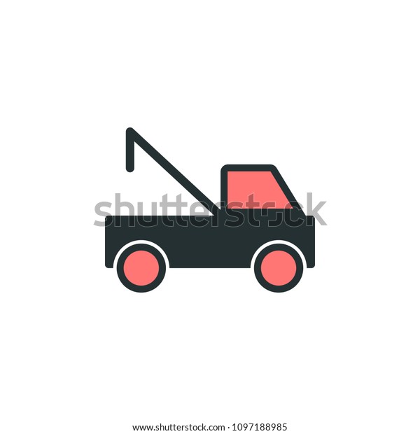 wrecker icon. Element of web icon with one\
color for mobile concept and web apps. Isolated wrecker icon can be\
used for web and mobile on white\
background
