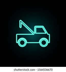 Wrecker neon icon. Simple thin line, outline vector of web icons for ui and ux, website or mobile application