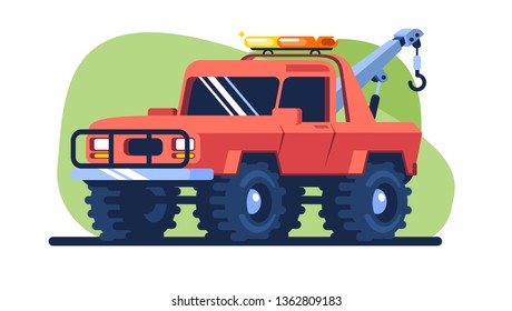 Wrecker, tow truck with hook