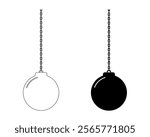 Wrecking ball chain icon set