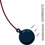 Wrecking ball. Destruction and breaking icon. Demolition of the house. smash metal crane