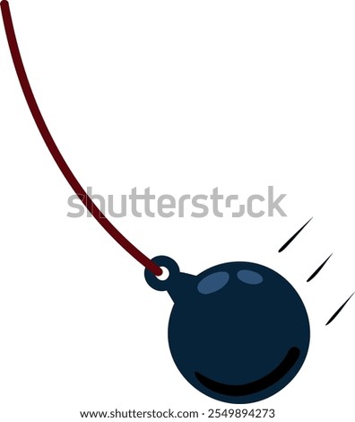 Wrecking ball. Destruction and breaking icon. Demolition of the house. smash metal crane