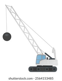 Wrecking ball excavator. vector illustration