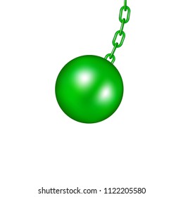 Wrecking ball in green design 