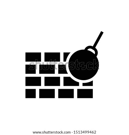 Wrecking ball icon in black color