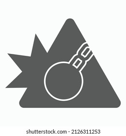 wrecking ball icon, chain ball vector