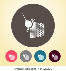 Wrecking Ball Icon in round shape.