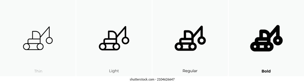 wrecking ball icon. Thin, Light Regular And Bold style design isolated on white background