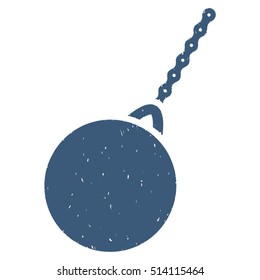 Wrecking Ball rubber seal stamp watermark. Icon vector symbol with grunge design and corrosion texture. Scratched blue ink sign on a white background.