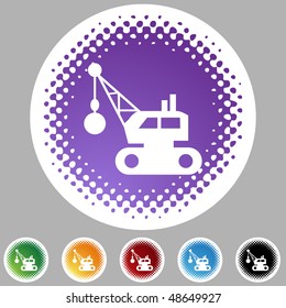 Wrecking ball web button isolated on a background