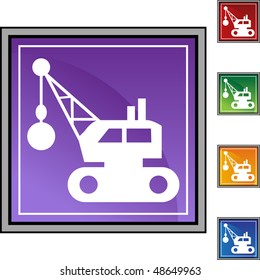 Wrecking ball web button isolated on a background