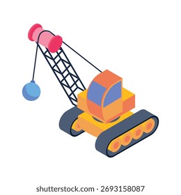 Ícone Wrecking Crane Vetor que pode facilmente modificar ou editar
