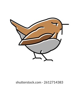 wren bird color icon vector. wren bird sign. isolated symbol illustration