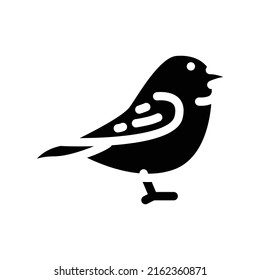 wren bird glyph icon vector. wren bird sign. isolated contour symbol black illustration