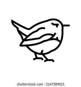 wren bird line icon vector. wren bird sign. isolated contour symbol black illustration