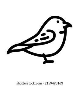 wren bird line icon vector. wren bird sign. isolated contour symbol black illustration