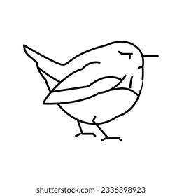 wren bird line icon vector. wren bird sign. isolated contour symbol black illustration