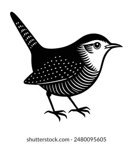 Wren Bird Silhouette Vector Illustration