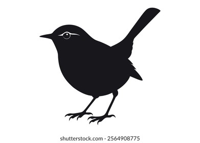 Wren Bird Silhouette Vector Illustration