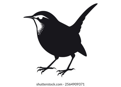 Wren Bird Silhouette Vector Illustration