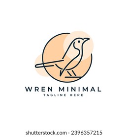 Wren Birds Creativo Moderno concepto de diseño de logotipo sencillo