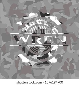 Wren on grey camo pattern