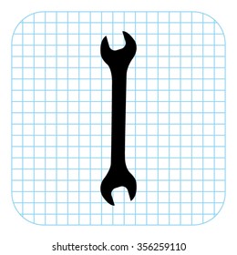 Wrench - black vector  icon