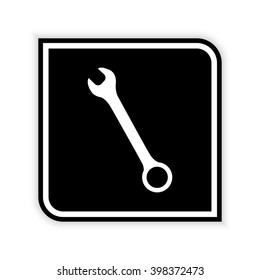 Wrench  - black vector icon