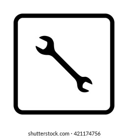 Wrench  - black vector icon