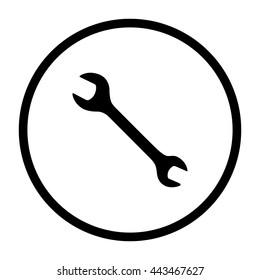 Wrench  - black vector icon