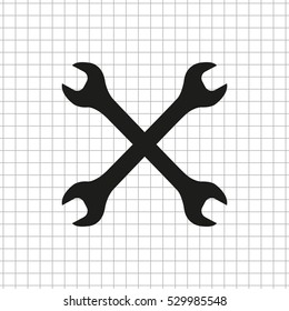 Wrench -  black vector icon