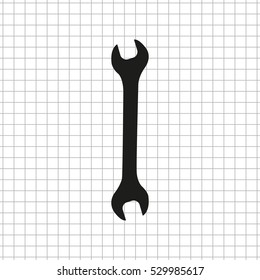 Wrench  - black vector icon