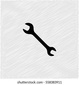 Wrench -  black vector icon
