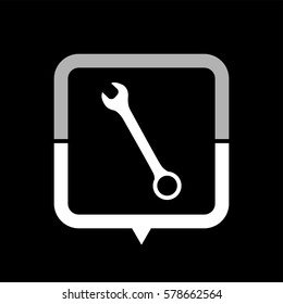 Wrench  - black vector icon
